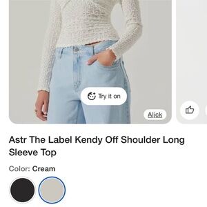 Astr The Label Kendy Off Shoulder long sleeve Top
